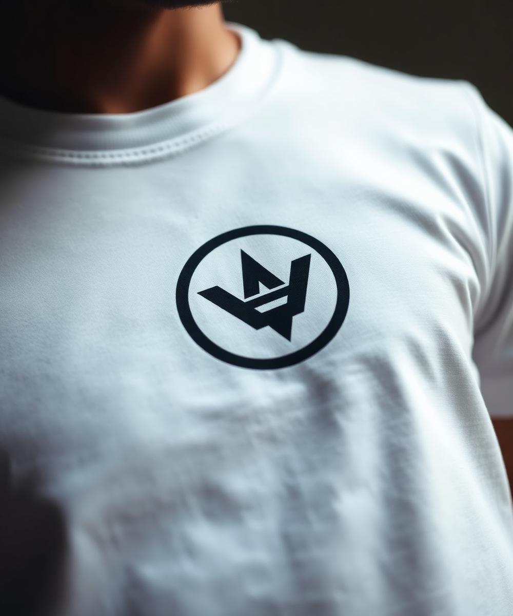 Logo imprimé sur t-shirt blanc
