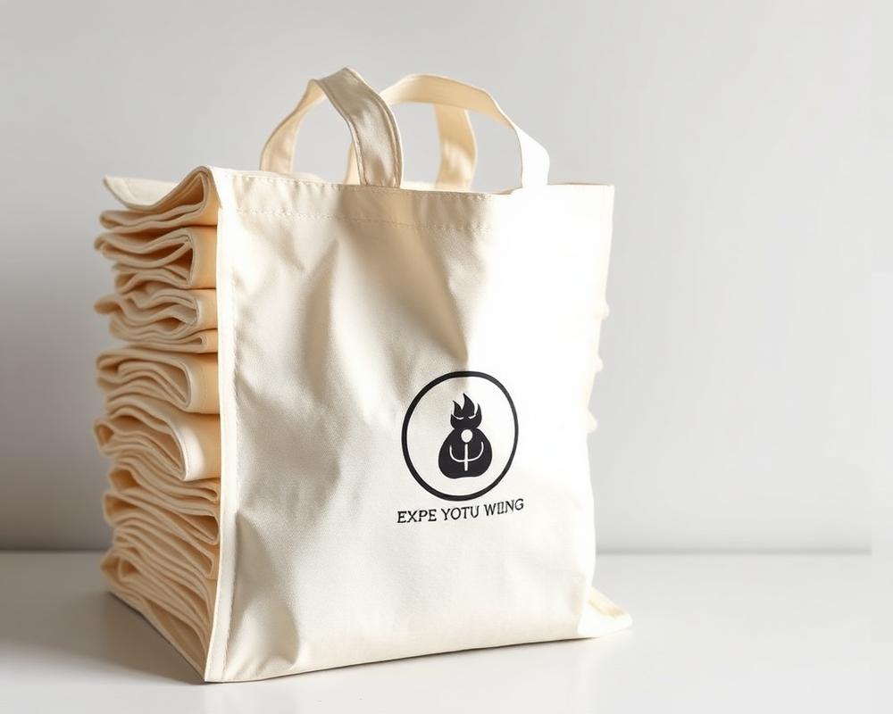 Tote bags personnalisés empilés
